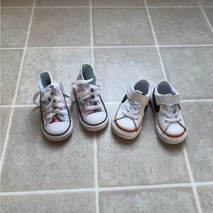 Kids Floral and White Sneakers
